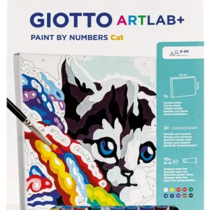 Set pintar por numeros gato giotto artlab+