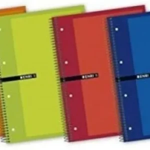 Paq/5 cuaderno espiral microperforado a5+ 140h 60g. cuad.5x5 multiasignatura colores surtidos