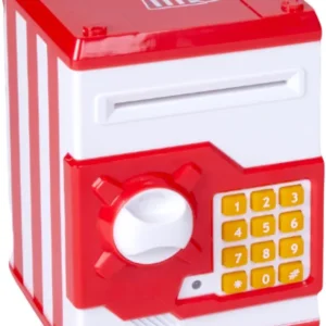 CAJA FUERTE ELECTRONICA FUTBOL BLANCA Y ROJA