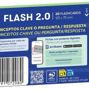 Paquete flashcards 2.0 oxford a7 30 fichas 1 linea color verde