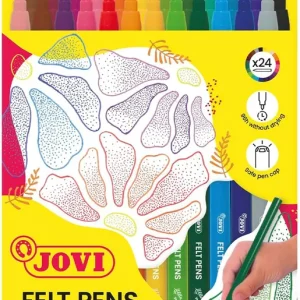 Estuche 24 rotuladores jovi trazo fino felt pens colores surtidos