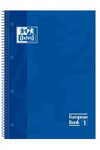 Paq/5 cuaderno espiral europeanbook1 azul a4 80h 90g. cuadricula 5x5mm microperforado