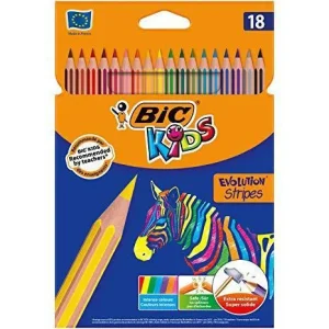 Estuche 18 lapices de colores Bic Kids Evolution Stripes 2010