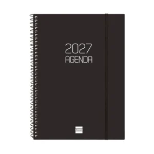 AGENDA ANUAL OPAQUE E10 SEMANA VISTA HORIZONTAL 2027 NEGRO