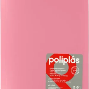 CARPETA Fº 50 FUNDAS SOLDADAS OPACAS ROSA POLIPLAS
