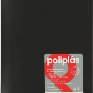 CARPETA Fº 10 FUNDAS SOLDADAS OPACAS NEGRO POLIPLAS