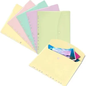 Paq/15 carpeta sobre a4 multitaldro cierre broche colores pastel surtidos