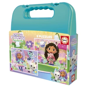 MALETA PUZZLES 2X48 PIEZAS GABBYS DOLLHOUSE