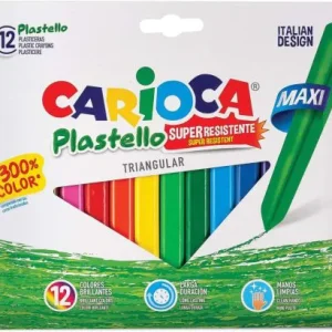 ESTUCHE 12 PLASTICERA MAXI TRIANGULAR CARIOCA PLASTELLO