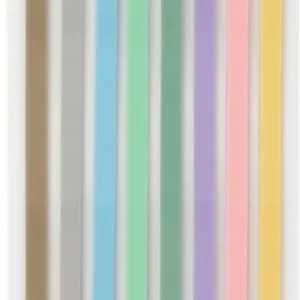 Blister 8 tiras adhesivas translucidas colores pastel 5x135mm