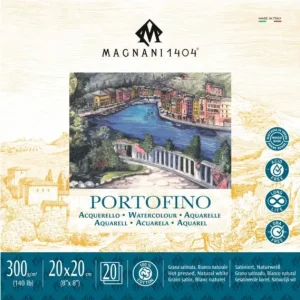 BLOC ENCOLADO ACUARELA PORTOFINO BLOCCO 20X20 300G