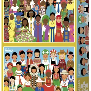 PUZZLE 2X100 PIEZAS NIÑAS DE AMERICA Y AFRICA