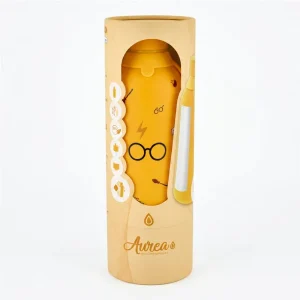 Botella termica interior ceramico 2 tapones 500ml mostaza wizard school