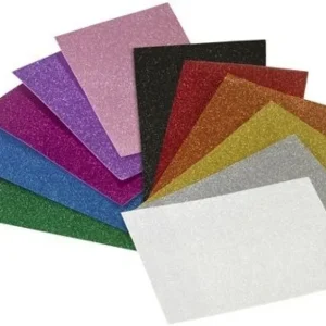 Pack 3 láminas goma eva color plata efecto purpurina 40x60