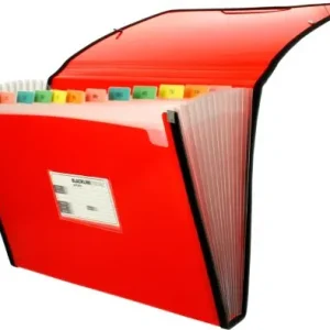 Carpeta fuelle Fº rojo polipropileno 13 departamentos con ribete