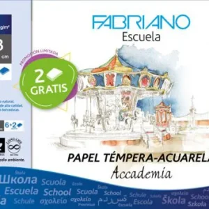 Minipack 6 + 2 laminas gratis acuarela a3 350g fabriano scuola