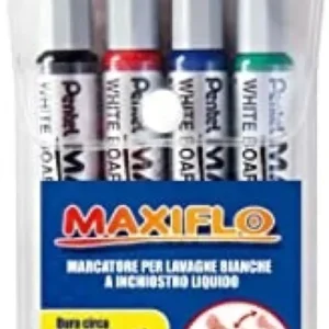 ESTUCHE 4 MARCADORES PIZARRA MAXIFLO S PUNTA CONICA MWL5S
