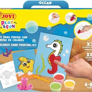 Kit pinta con arena de colores animales marinos play &fun