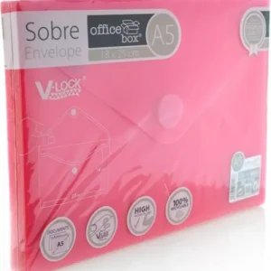 PAQ/10 SOBRE A5 V-LOCK 180X250 MM VELCRO COLOR ROJO