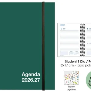AGENDA ESCOLAR 26-27 STUDENT 12X17 DP VERDE