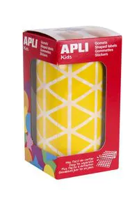 ROLLO GOMETS TRIANGULARES AMARILLO AUTOADHESIVOS 20MM