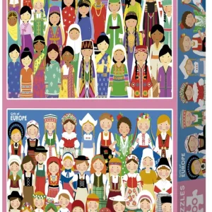PUZZLE 2X100 PIEZAS NIÑAS DE EUROPA Y ASIA