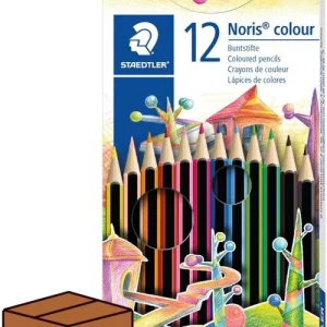 (pack 10u.) Estuche 12 lápices noris colour 185 colores surtidos