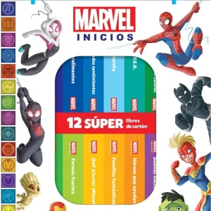 MARVEL INICIOS - MI PRIMERA BIBLIOTECA - 12 LIBROS DE CARTON - PI KIDS Marvel 2026