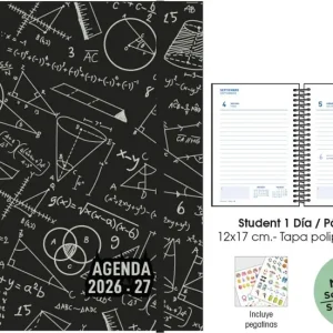 AGENDA ESCOLAR 26-27 STUDENT 12X17 DP MATHS NEGRO