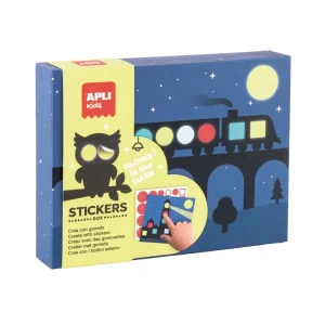 CAJA DE STICKERS BRILLO EN LA OSCURIDAD TREN