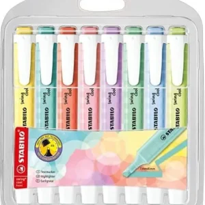 Estuche 8 marcadores fluorescentes stabilo swing cool pastel colores nuevos