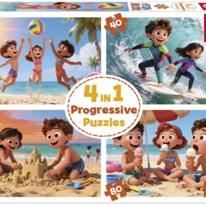 PUZZLE MULTI 4 A LA PLAYA 20 40 60 80 PIEZAS