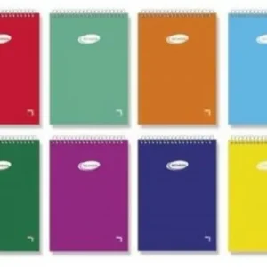 Paq/10 cuaderno espiral apaisado 12º 80h 60g. cuad.4x4 tapa carton pacsa