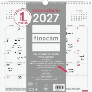 Calendario pared escribir chic 2027 30x30cm. blanco