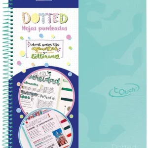 Paq/5 cuaderno espriral a4+ 80h 90g. dots ice mint europeanbook 0 dots