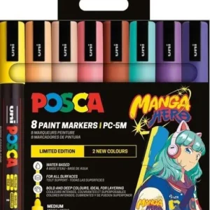 ESTUCHE 8 ROTULADORES POSCA PC5 COLORES MANGA HERO