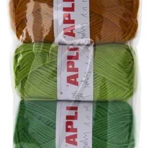 Blister 4 ovillos de lana tonos verdes 50g