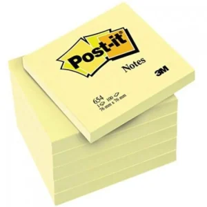 Pack 12 tacos notas post-it 654 amarillas 76x76