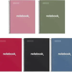Paq/5 cuaderno espiral notebook1 a4 80h 90g cuad.5x5 emotions colores intensos