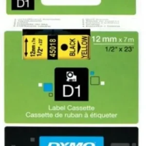 Cinta dymo d1 12mmx7m negro/amarillo