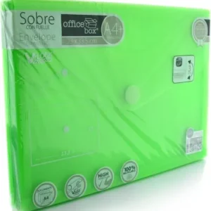 PAQ/10 CARPETA SOBRE FUELLE A4+ 250X335X300 VELCRO VERDE