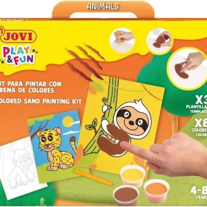 Kit pinta con arena de colores animales terrestres play &fun