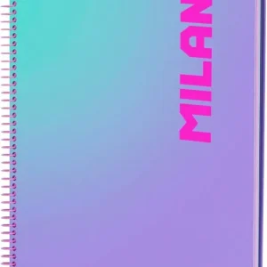Cuaderno espiral A4 90h 90g. cuadrícula 5x5 microperforado serie Sunset lila