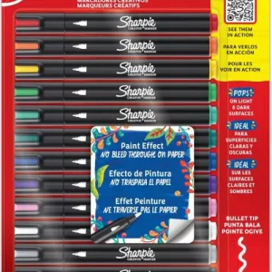 Blister 12 rotuladores sharpie creative markers punta redonda colores surtidos