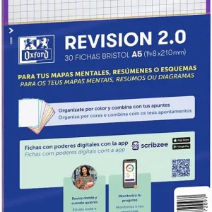 PAQUETE FLASHCARDS 2.0 OXFORD A5 2T 30F CUAD.5X5 MORADO