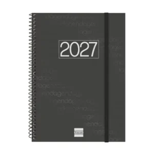 AGENDA ANUAL YEAR E10 SEMANA VISTA HORIZONTAL 2027 NEGRO