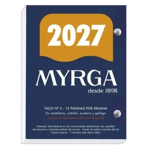 BLOQUE BUFETE Nº3 AÑO 2027 8,3X11CM 640 PAGINAS MYRGA