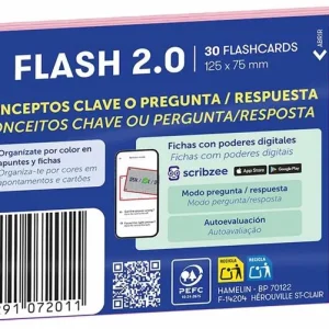 Paquete flashcards 2.0 oxford a7 30 fichas 1 linea color rosa