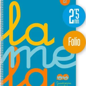 CUADERNO ESPIRAL Fº 80H 90G 2,5MM AZUL CUADROVIA PP.