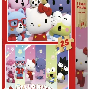 PUZZLE 2X25 PIEZAS DE MADERA HELLO KITTY SUPERSTYLE
